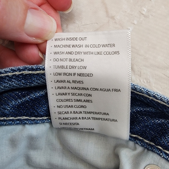 KanCan Blue Denim Jeans Women Size L  distressing Button Fly Cotton High Rise - Picture 5 of 7